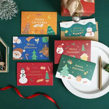Kalėdų atvirukas Šventiniai Atvirukai Mielas Animacinių filmų Dizaino Linksmų Kalėdų Atostogų Šalis, Dovanų Pakuotės Sniego