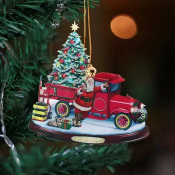 Kalėdų Eglutė Pakabukas Santa Claus Akrilo Butas Cartoon Automobilių Kalėdos Kalėdų Dekoro 2023 Namų Navidad Dovana Naujųjų Metų 2024