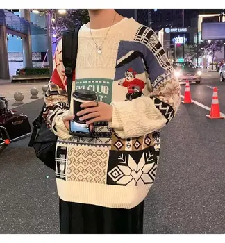 Kalėdų Stiliaus Megztinis Džemperis Moterims Rudens/Žiemos Įgulos Kaklo harajuku Porų Megztiniai Megztinis Kalėdų Išvakarėse y2k Moterų megztinis