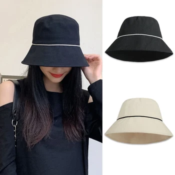 Korėjos Versija Žvejys Skrybėlę Moterų Pirkinių Skrybėlę Paprasta vientisa Spalva Panamos Skrybėlė Moterų Kibiro Kepurę Baseino Skrybėlės Vasaros Skrybėlę 2023
