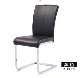 Kėdžių Minkštų Aukštos Atgal Valgomojo Kėdės PU Odos Virtuvės Kėdės su Metalinių Kojų, Balta