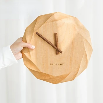 Kūrybos medžio masyvo saulės judėjimo sieninis laikrodis meno paprasta kambarį laikrodis, medinės kabinti žiūrėti mediniai silent sieninis laikrodis