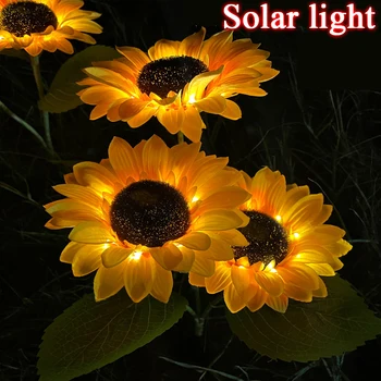 Kūrybos Saulės Šviesa, Žemės Plug-in Lempa, Viena-galvą Saulėgrąžų Gėlių Lempos Garden Villa Kiemo Vejos Kraštovaizdžio Atmosfera Lempos