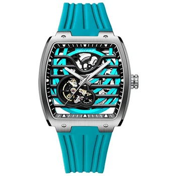 Laikrodžiai Mens AILANG Top Brand Prabanga Atsitiktinis Sky Blue Tourbillon Mechaninė vyriški Žiūrėti Skeletas Automatinis Laikrodis Vyrų Vandeniui