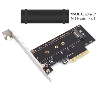 M2 NVME į PCIe 4.0 3.0 SSD Adapteris, 64Gbps M. 2 Plėtros Kortelę už KOMPIUTERIO PCI-E GEN4 GEN3 Visu Greičiu su Aliuminio Heatsink