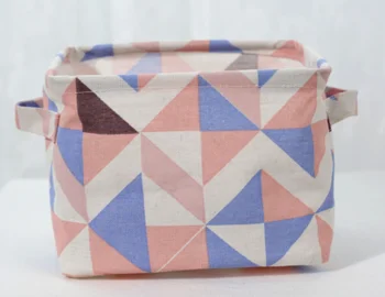Mažas kvadratas dulkėms laikymo krepšelis, medvilnės ir lino stačiakampio formos namų ūkio mažas prekių saugojimo dėžutė