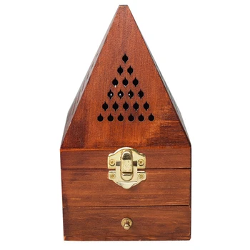 Mediniai Agarwood Sandalmedžio Smilkalų Dėžutė Degiklis, Degiklio Antikvariniai Aromaterapija Degiklis Kūrybos Piramidės Tuščiaviduriai Smilkalų Dėžutė
