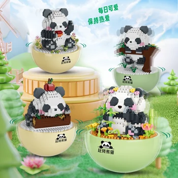 Mielas Panda rubuilis Žaislas labai mažos Dalelės kuriant Dekoracijas Asamblėjos Modelio Vaikų Berniukas Mergaitė Gimtadienio Dovanos Draugams