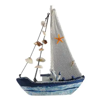 Mini SailingBoat Ornamentais Dekoruotais Burlaivio Modelis Daugkartinio Naudojimo Medinės Dekoratyvinės Burinės Valtys, Vaikams, Suaugusiems, Vonios Kambarys Dovana
