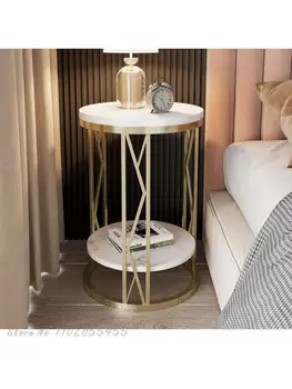 Mini staliukas mažas šviesos prabanga mažas apskritojo stalo roko plokštelė stovo modernus minimalistinio staliukas, miegamojo laikymo spintos