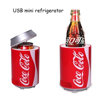 Mini usb Šaldytuvas Šaldytuvas, Šildomos Cola butelis Dvejopo Naudojimo Namų Bendrabutyje DC 5V (12V Automobilio Office Šaldytuvas Kompiuterio Vyno Šaldytuvas