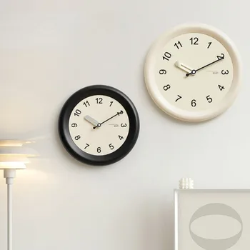 Minimalistinio Laikrodis Sienos Kabo Miegamojo Paprasta Baterijomis, Apvalūs Laikrodžiai Šiuolaikinės Silent Kambarį Reloj Sumalti Namų Dekoro