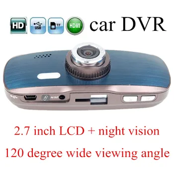 Naktinio Matymo Automobilių DVR H200 HD Kamera, Skaitmeninis Vaizdo įrašymo įrenginys 2,7 Colio Auto vaizdo Kamera Brūkšnys Fotoaparatas 120 Laipsnių Platus Žiūrėjimo Kampas