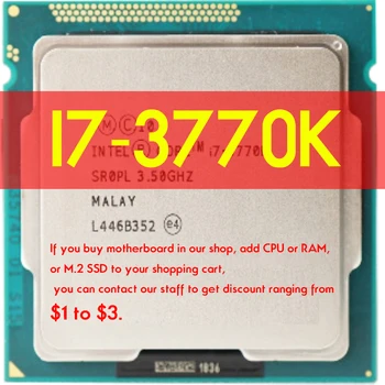 Naudojami Core i7-3770K i7 3770K 3.5 GHz Quad-Core CPU Procesorius 8M 77W LGA 1155 Atermiter B75 Plokštė Intel LGA1155 rinkinys