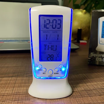 Naujas Skaitmeninis Kalendorius Temperatūros LED Skaitmeninis Laikrodis-Žadintuvas su mėlynu Apšvietimu Elektroninis Termometras, Kalendorius Led Laikrodis Su Laiku