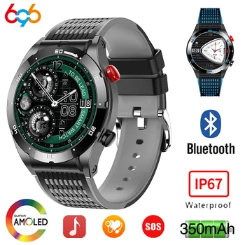 Naujas Smartwatch Vyrų AMOLED Ekranas Mėlynas Dantis Ryšio Smart Watch Muzikos SOS Funkcija, GPS Sporto Stebėti Širdies ritmas, Kraujo Deguonies Stebėti