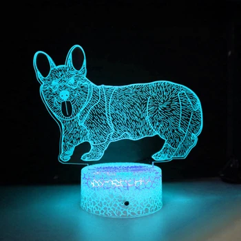 Nighdn Wolf 3D Iliuziją, LED Lempos Naktį Šviesos, Miegamojo staliukas Apdailos naktinė lempa Vaiko Gimtadienio, Kalėdų Dovana Vaikams