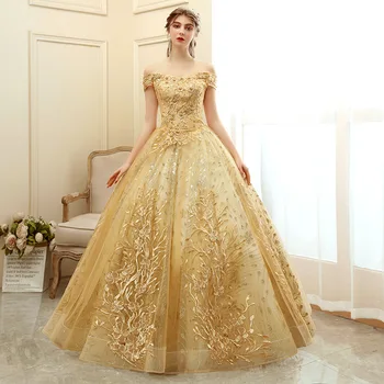 Nėriniai Appliques Prom Dresses Moterų Vestuvių Princesė nuo Peties Reljefiniai Ilgai Quinceanera Suknelę vestido de noche 2023