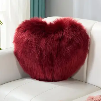 Pagalvės užvalkalą Pūkuotas Pliušinis Užvalkalas Širdies Formos Mesti Pagalvės Dangtelis Sofa-Lova decoración hogar