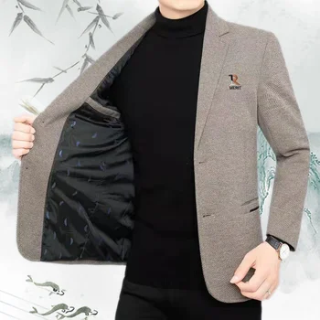 Pavasarį, Rudenį Korėjos Stiliaus Vyrų Kostiumas Paltai Smart Casual Švarkas Striukės