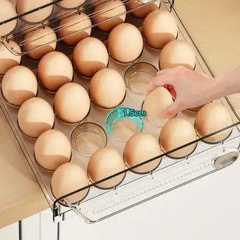 Permatomas Dangtis, Kiaušinių Laikiklį Efektyvus Kiaušinių Saugojimo Sprendimai dvisluoksnį Konteineriai su Laikmačiu Masto Vienas už Šaldytuvas