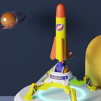 Plastikiniai Vaikas Raketų Paleidimo Žaislų, Dovanų Blizgesį Raketų LED Šviesos Presuoti Raketų Paleidimo Koja Siurblys Paleidimo Lauko
