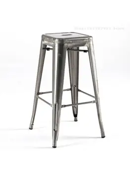 Pramoninės Vėjo Nerūdijančio Plieno Baro Kėdės, Baro Geležies Metalo Aukštos Taburetės Paprastas Lauko Medžio Masyvo Baro Kėdžių Atlošas Kėdės