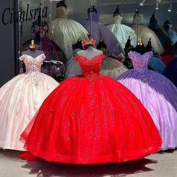 Princesė Quinceanera Suknelės Kamuolys Suknelė 2023 Nėrinių Appliques Saldus 16 Suknelė Vestidos De 15 Años