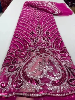 Puošnios Nėrinių Audinio Prabangių Vestuvių Sunkiųjų Krištolo Karoliukai Vestuvių Suknelė Aukštos Kokybės Prancūzų China Tiulio Tinklelio, Mėlyna Grynosios Medžiagos