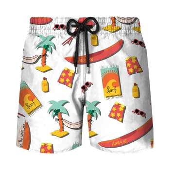 Sala Kokoso Medžio Outwear Šortai 3D Skaitmeninis Spausdinimas Asmeninį Vyrų Vasaros Greitas Džiovinimas Paplūdimys, Banglentės Paplūdimio
