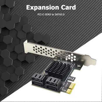 SATA III PCIe Card 4 Port 6Gbps SATA PCI-e 1X Adapteris Keitiklis su Laikikliu