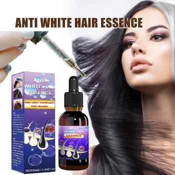 Serumas perawatan rambut abu-abu produk nutrisi perbaikan warna alami putih ke Hitam Perawatan Rambut rontok Pria Wanita