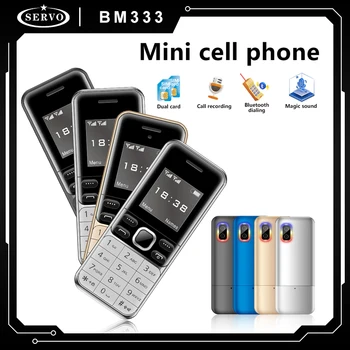 SERVO BM333 Mažas Mobilusis Telefonas Dual Kortelės Dvejopo Laukimo 1.54