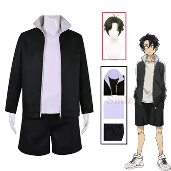 Skambinkite Naktį Kostiumas anime cosplay Yofukashi no Uta Kou Yamori Cosplay vyrų striukė, šortai, vienodos šalies kostiumas