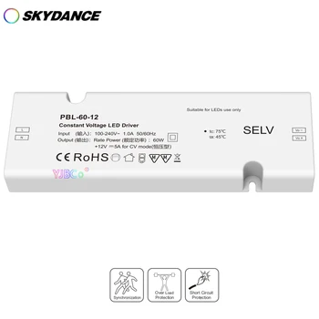 Skydance Ultra-plonas 60W 12V 1CH Nuolatinės Įtampos LED Driver AC 110V-220V CV Maitinimas 12V kabineto LED šviesos juostelės juosta
