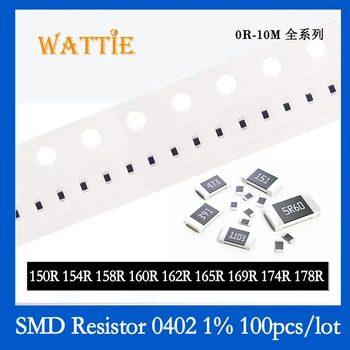 SMD Rezistorius 0402 1% 150R 154R 158R 160R 162R 165R 169R 174R 178R 100VNT/daug chip resistors 1/16W 1,0 mm*0,5 mm