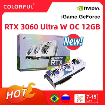 Spalvinga iGame GeForce RTX 3060 Ti Ultra W OC NB Žaidimų Grafikos plokštė 12 GB GDDR6X RGB Šviesos NVIDIA GPU Vaizdo plokštė