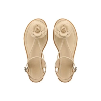 Split Toe Sandalai Butas Gėlių Moterims, Batų Sagtis Dirželis Sandalias Vientisos Spalvos Zapatos Mujer Paslysti Ant Vasaros Mados Prekės Ženklo Dizainas