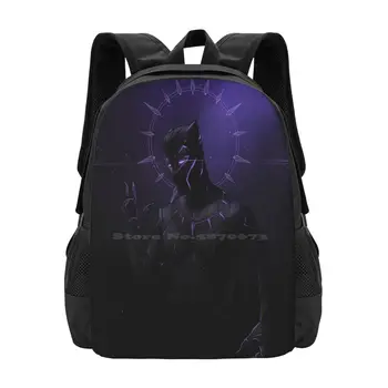 Su Pantera 3D Spausdinimo Dizaino Kuprinė Studentų Bag Black Panther Violetinė Superherojus