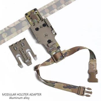 Taktinis karo Lašas Kojų Juostos Metalo Modulinės Medžioklės Pistoletas Dėklas Adapteris Airsoft Greitai Traukti Atkreipti QLS Platforma