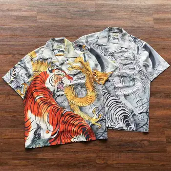 Tigras Modelis WACKO MARIA Marškinėliai Vyrams Moterų Paplūdimio Stiliaus Greitai džiūsta Trumpas Rankovės