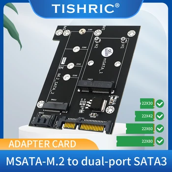 TISHRIC M. 2 NGFF Msata Į SATA 3.0 2.5 SSD Adapteris M2 PCI SSD Konverteris Riser Card PC Nešiojamas Pridėti Kortelę iki 6Gps