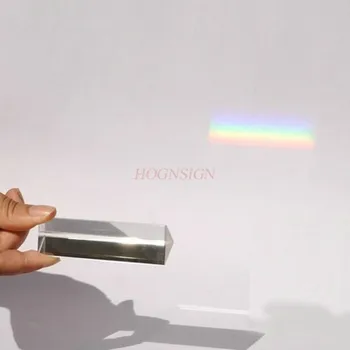 Trikampės prizmės optinis stiklas fizikos mokslo optinis eksperimento įranga rainbow refrakcija principo, vaikų mokslas
