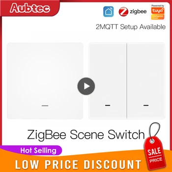 Tuya ZigBee 3.0 Smart Scene Switch Panel Nemokama Belaidžio Lipdukas Namo Sienos, Push Button Valdytojas Baterija Automatizavimo Įrankis
