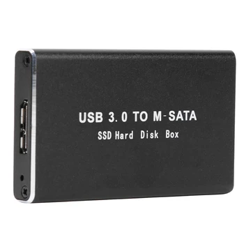 USB 3.0 mSATA Adapteris Kietasis Diskas HDD Case Išorinis SSD Kietąjį Diską Talpyklos