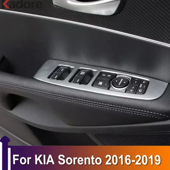 Už KIA Sorento 2016 2017 2018 2019 Langų Pakėlimo Mygtuką Perjungti Padengti Apdaila Durų Porankiai Rėmo Automobilio Interjero Aksesuarų ABS Matinis