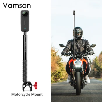 Vamson už Insta360 Vienas X3 Motociklo, 3 Asmens Vaizdą Nematomas Selfie Stick Rankenos Apkabos, tvirtinimas, Insta 360 X2 GoPro Kamera