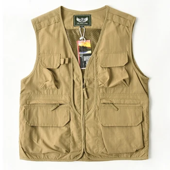 Vasarą Naujos Lauko Marškinėliai Vyrams Naudingumas JAV Taktinis Multi-pocket Vest Techwear Lauke, išvykos Pėsčiomis, Žvejyba, Fotografija Safari Krovinių Liemenė