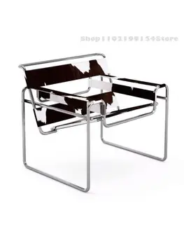 Vassili Pirmininkas Bauhaus Stiliaus Antikvariniai Dizaineris Nerūdijančio Plieno Vamzdis Balno Oda Kėdė
