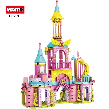 WOMA Princesės Pilis Puzzle - Puikus mokomasis Žaidimas, skirtas Vaikų Vaikai Mergina, Kurti ir Mokytis su Statyba Blokai